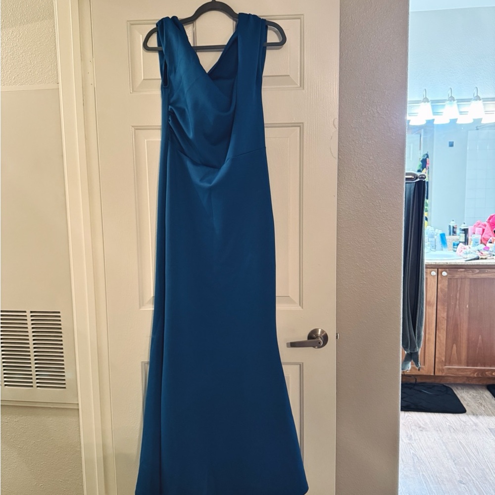 OYS Women's Elegant Sleeveless Off Shoulder Dress - Teal